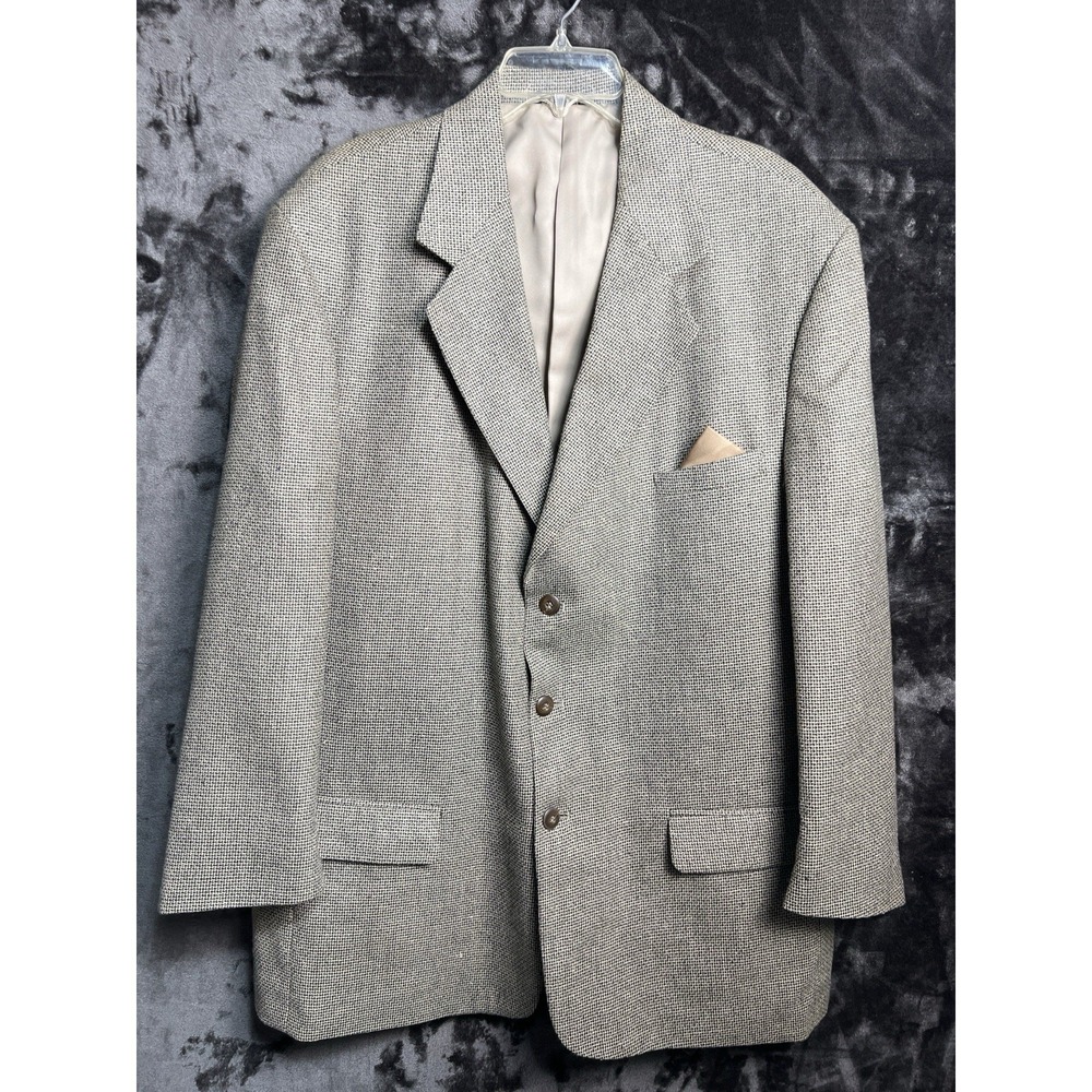 John Henry Blazer Men's 46L Gray Sport Coat Wool/Silk Blend‎ Jacket